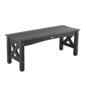 VEVOR Outdoor Bench, 44.5 inch, 600 lbs Weight Capacity, Weatherproof Plastic Frame with Adjustable Level Footpads and Thick Leg