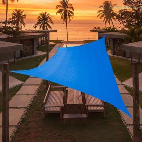Artpuch Custom Size Sky Blue Sun Shade Sail Triangle Canopy 185 GSM Durable Fabric UV Block Awning for Outdoor Patio Garden Backyard (Customized (Color: Sky Blue, size: 10'x10')